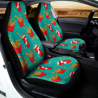 French Fries And Cola Pattern Print Universal Fit Car Seat Covers