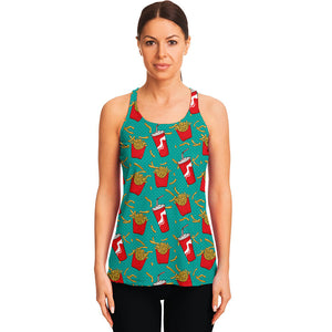 French Fries And Cola Pattern Print Women's Racerback Tank Top