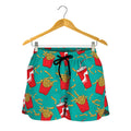French Fries And Cola Pattern Print Women's Shorts