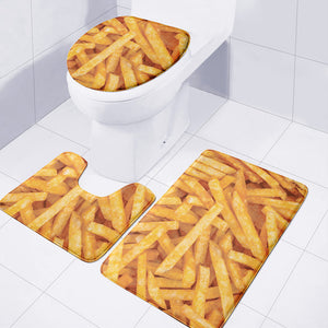 French Fries Print 3 Piece Bath Mat Set