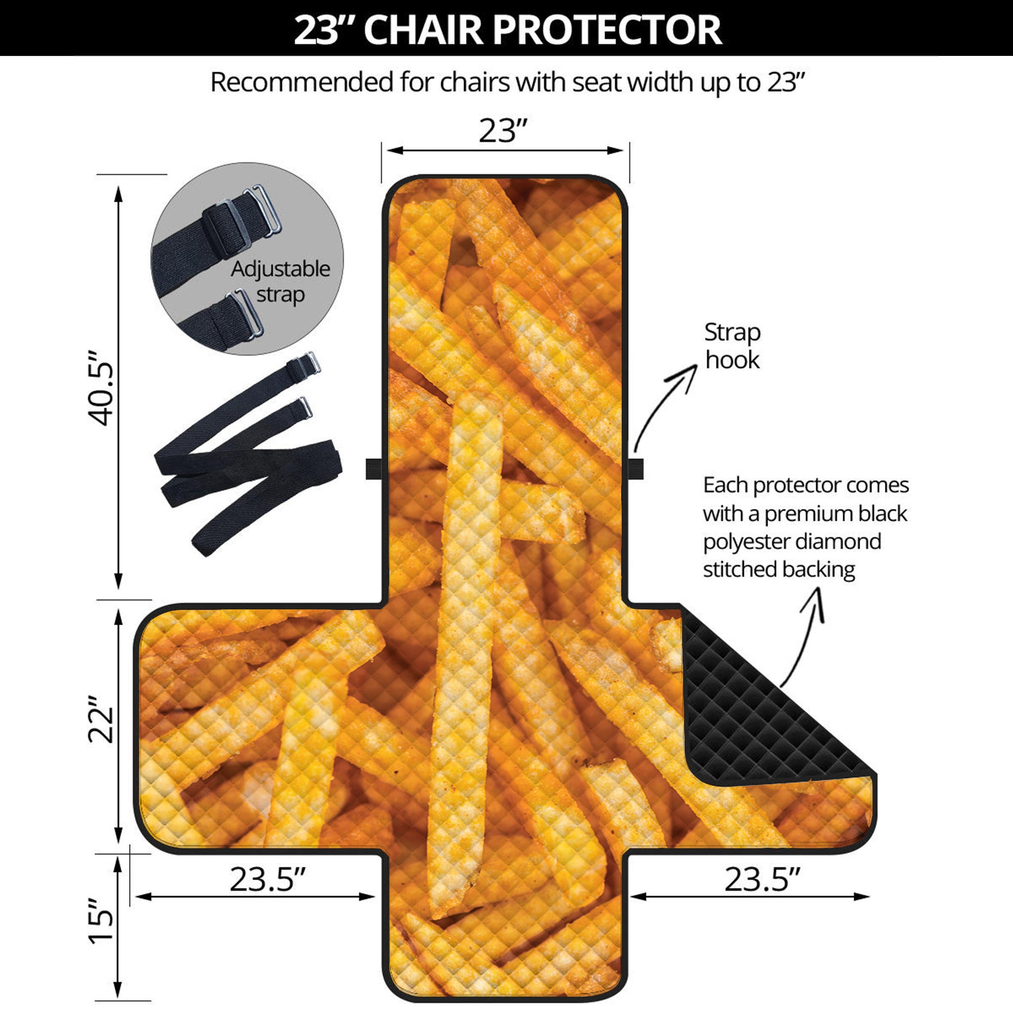 French Fries Print Armchair Protector