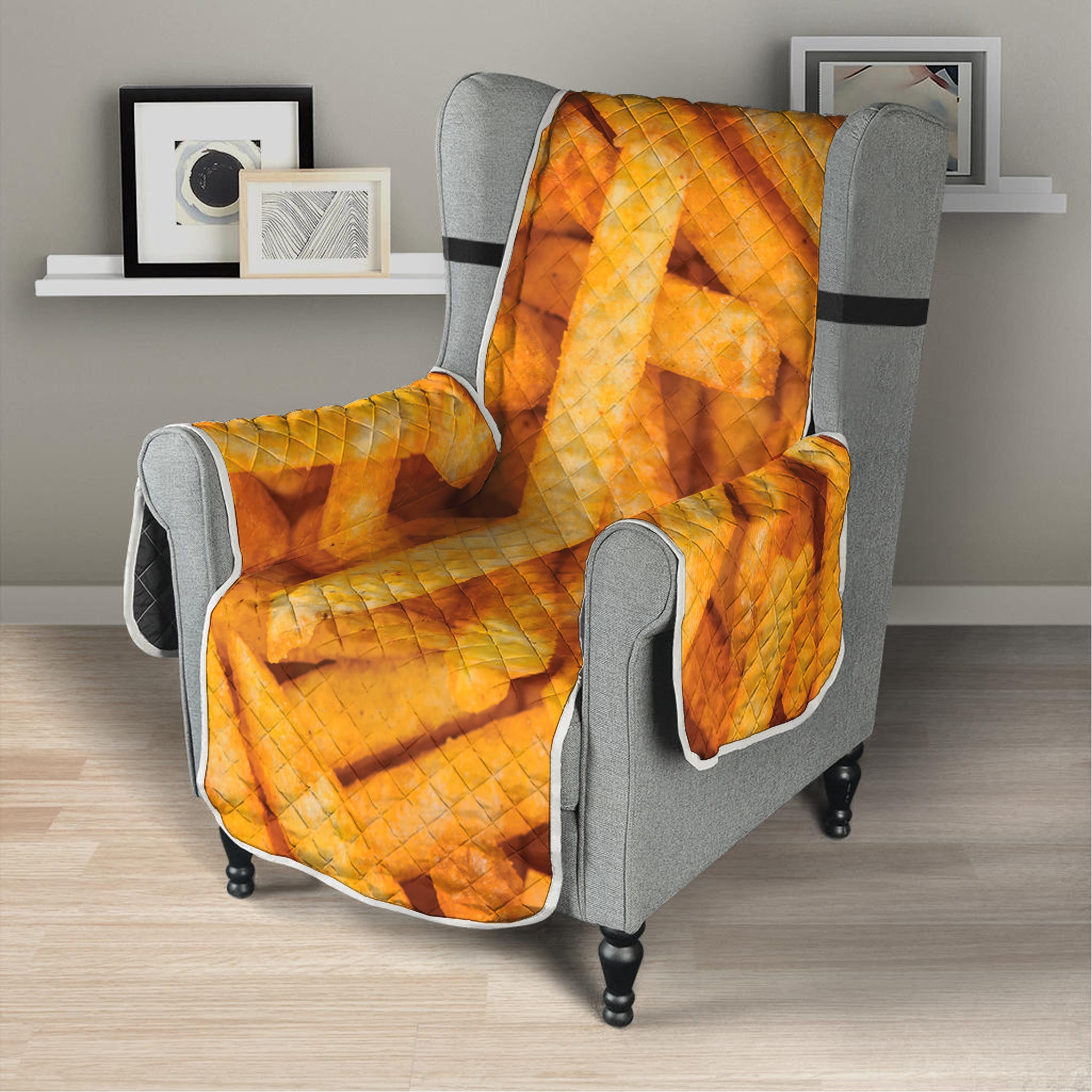 French Fries Print Armchair Protector