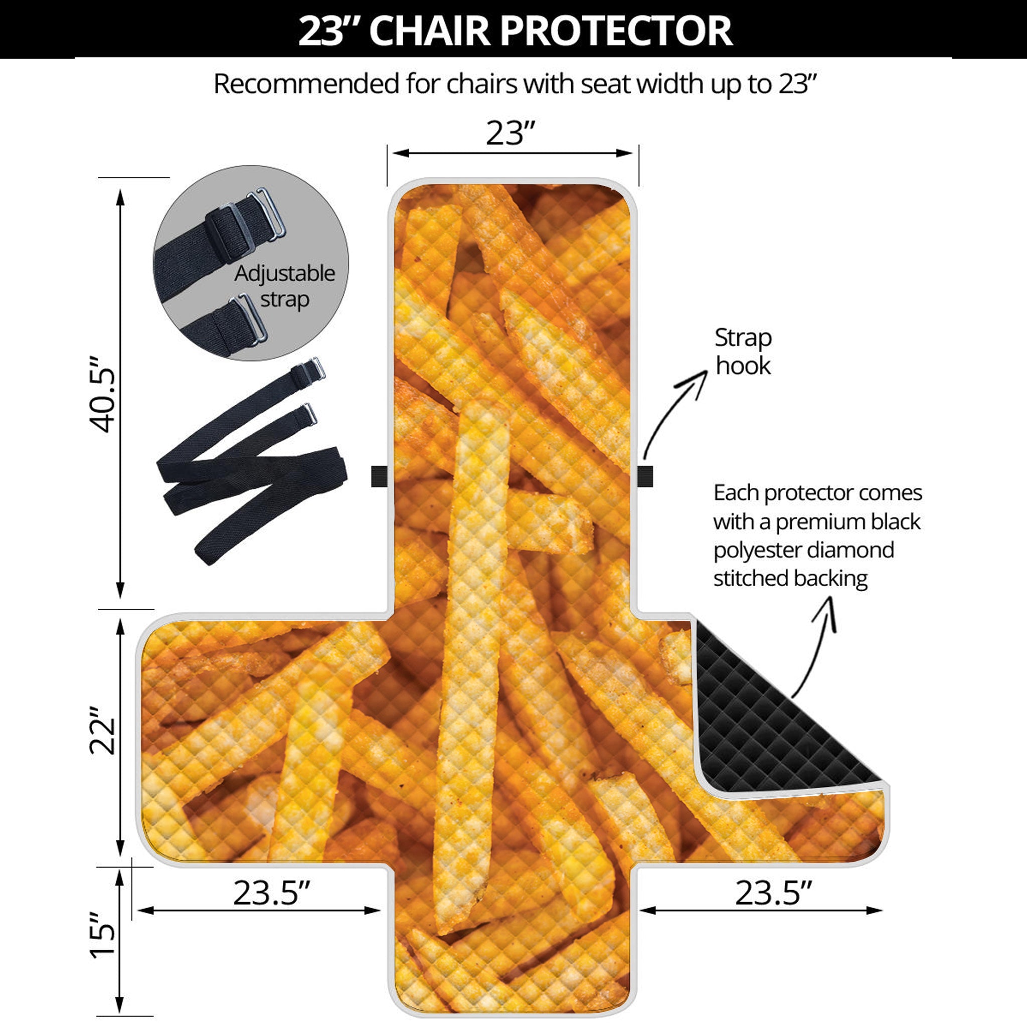 French Fries Print Armchair Protector