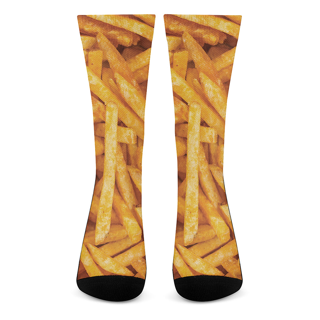 French Fries Print Crew Socks