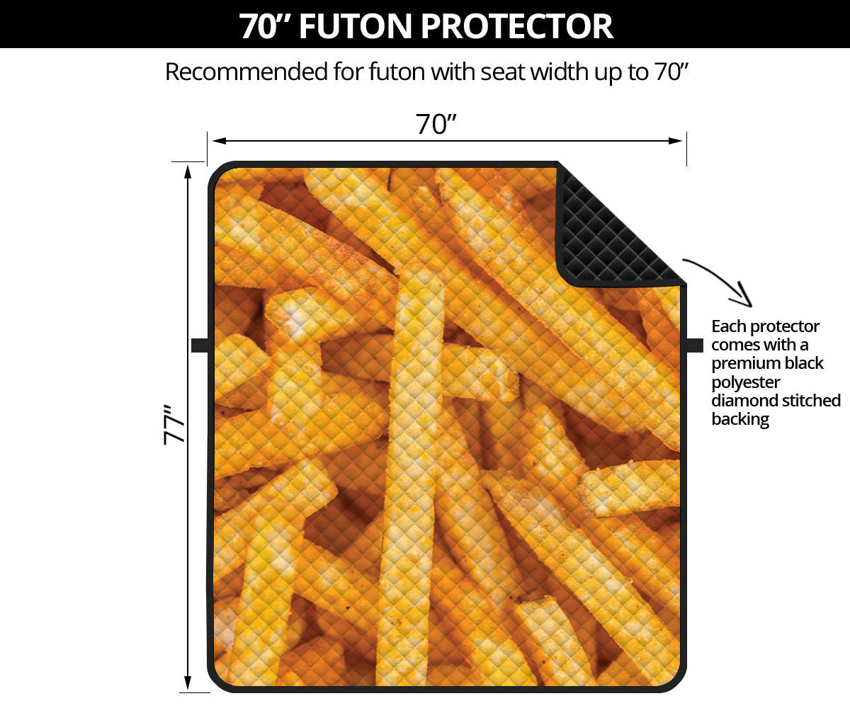 French Fries Print Futon Protector