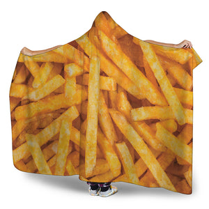 French Fries Print Hooded Blanket