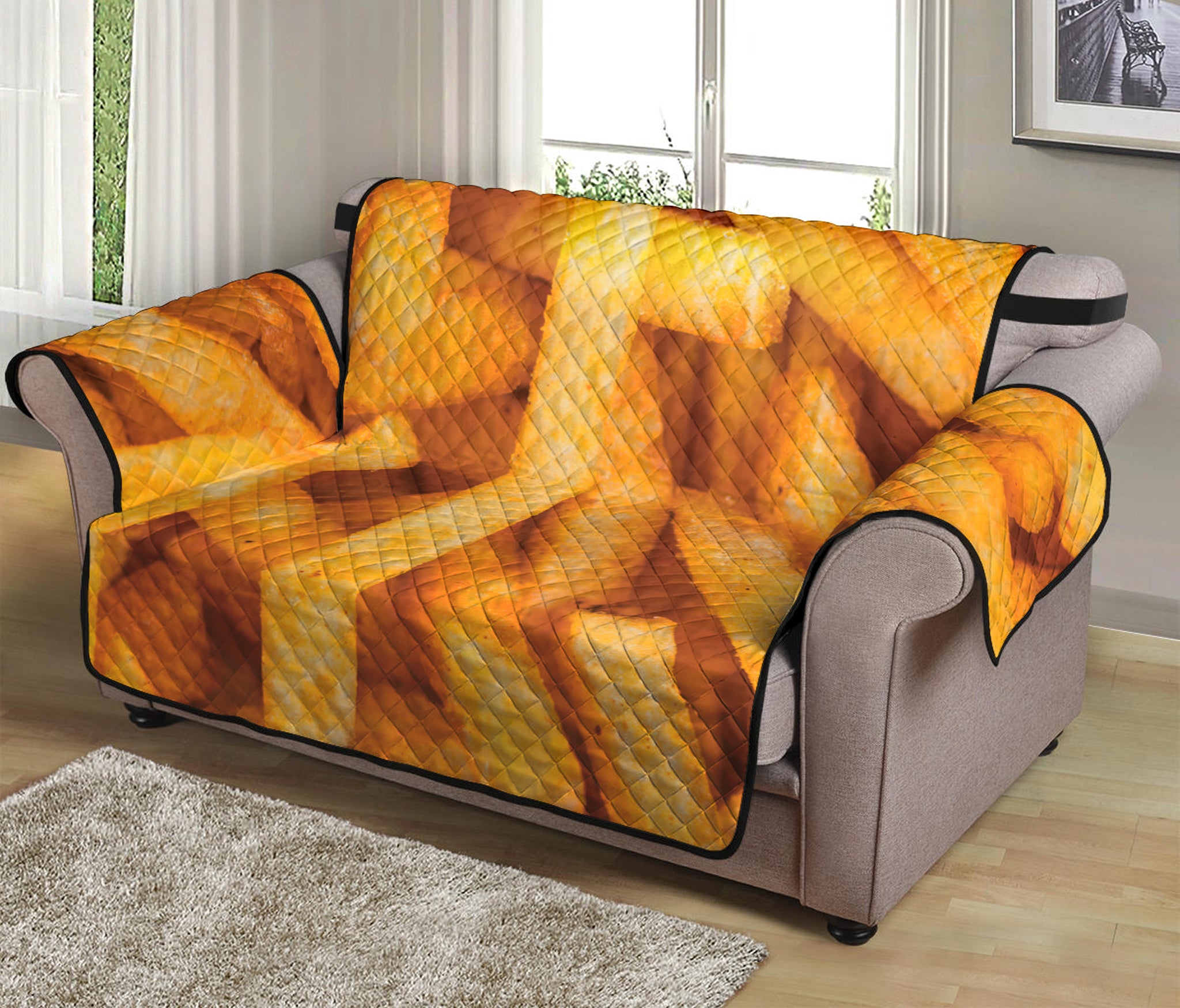 French Fries Print Loveseat Protector