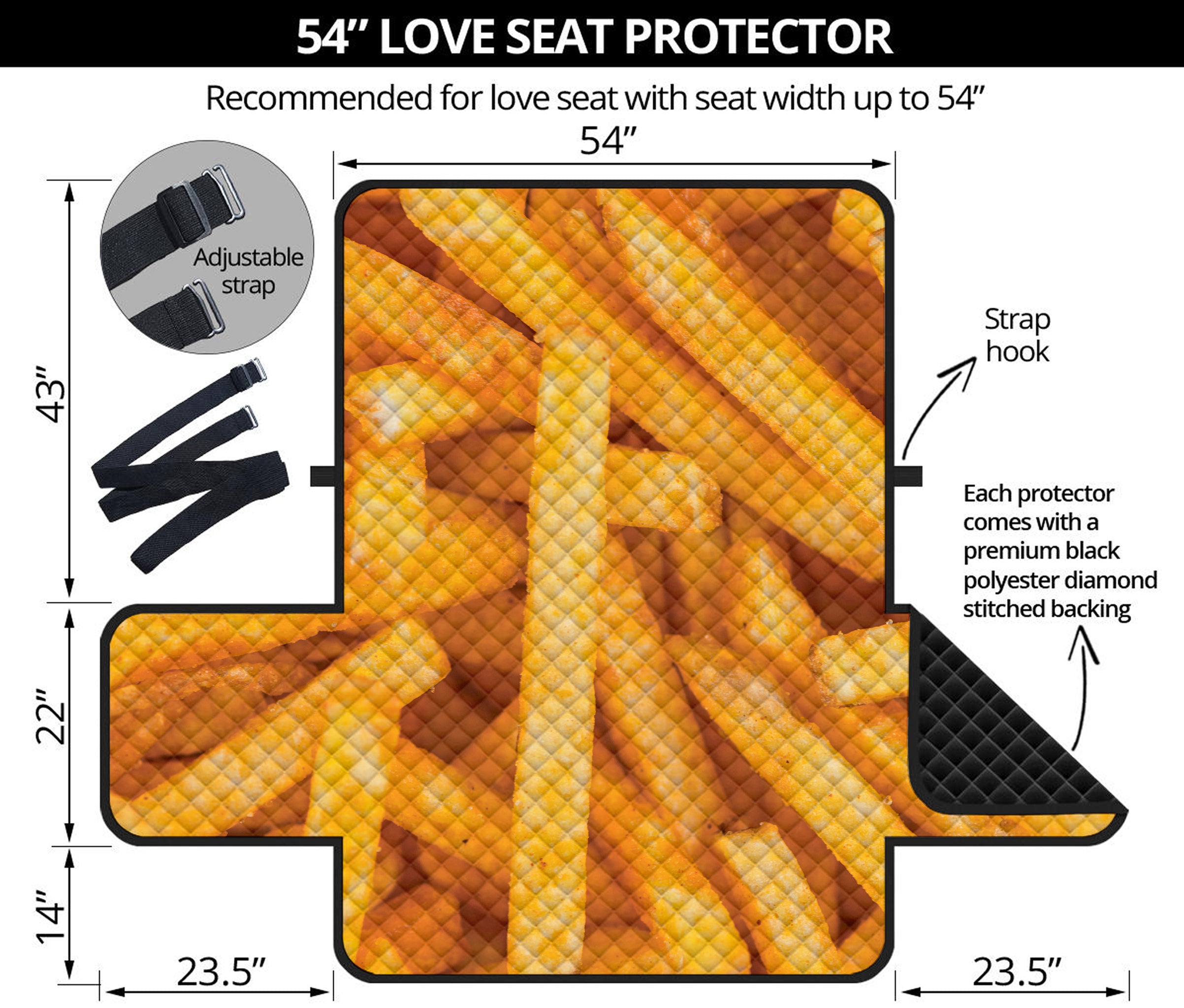 French Fries Print Loveseat Protector