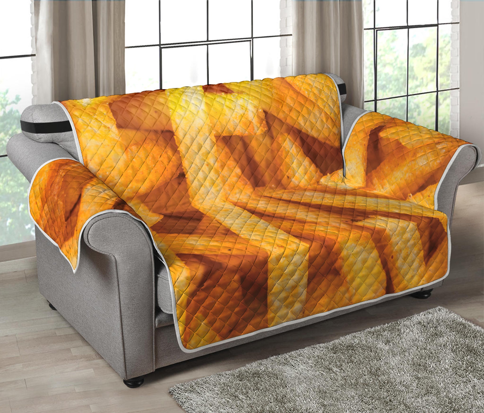 French Fries Print Loveseat Protector