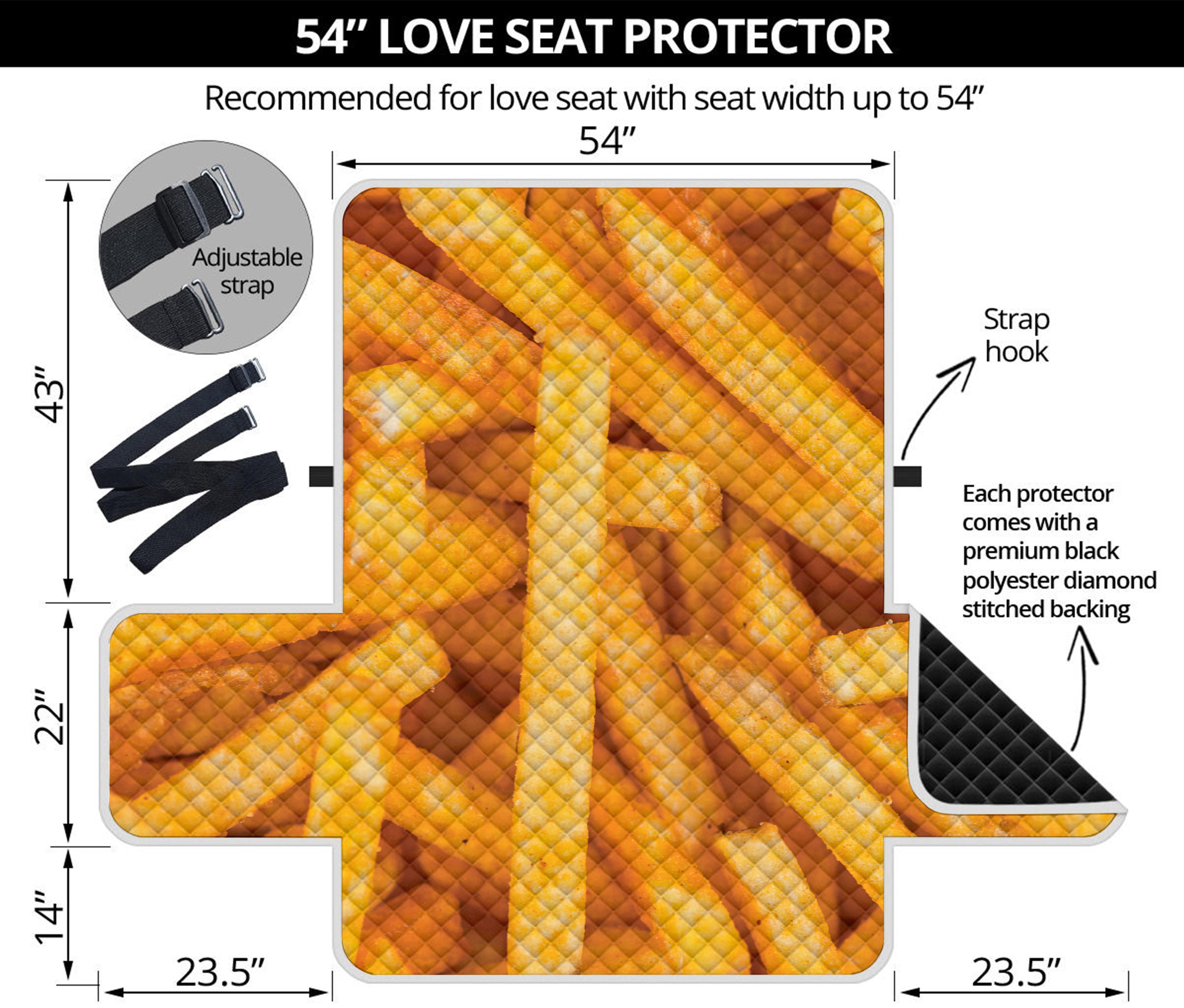 French Fries Print Loveseat Protector