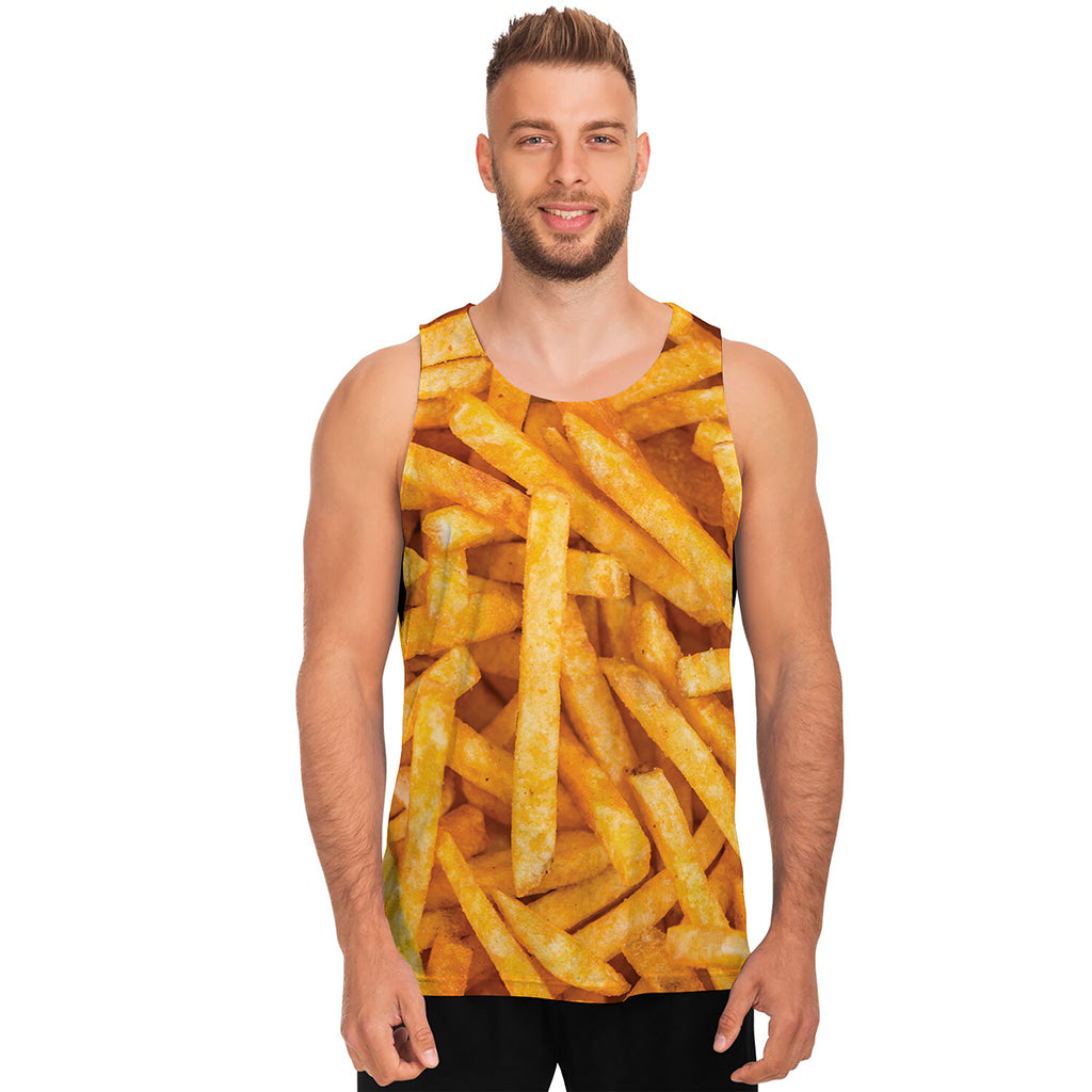 French Fries Print Men's Tank Top