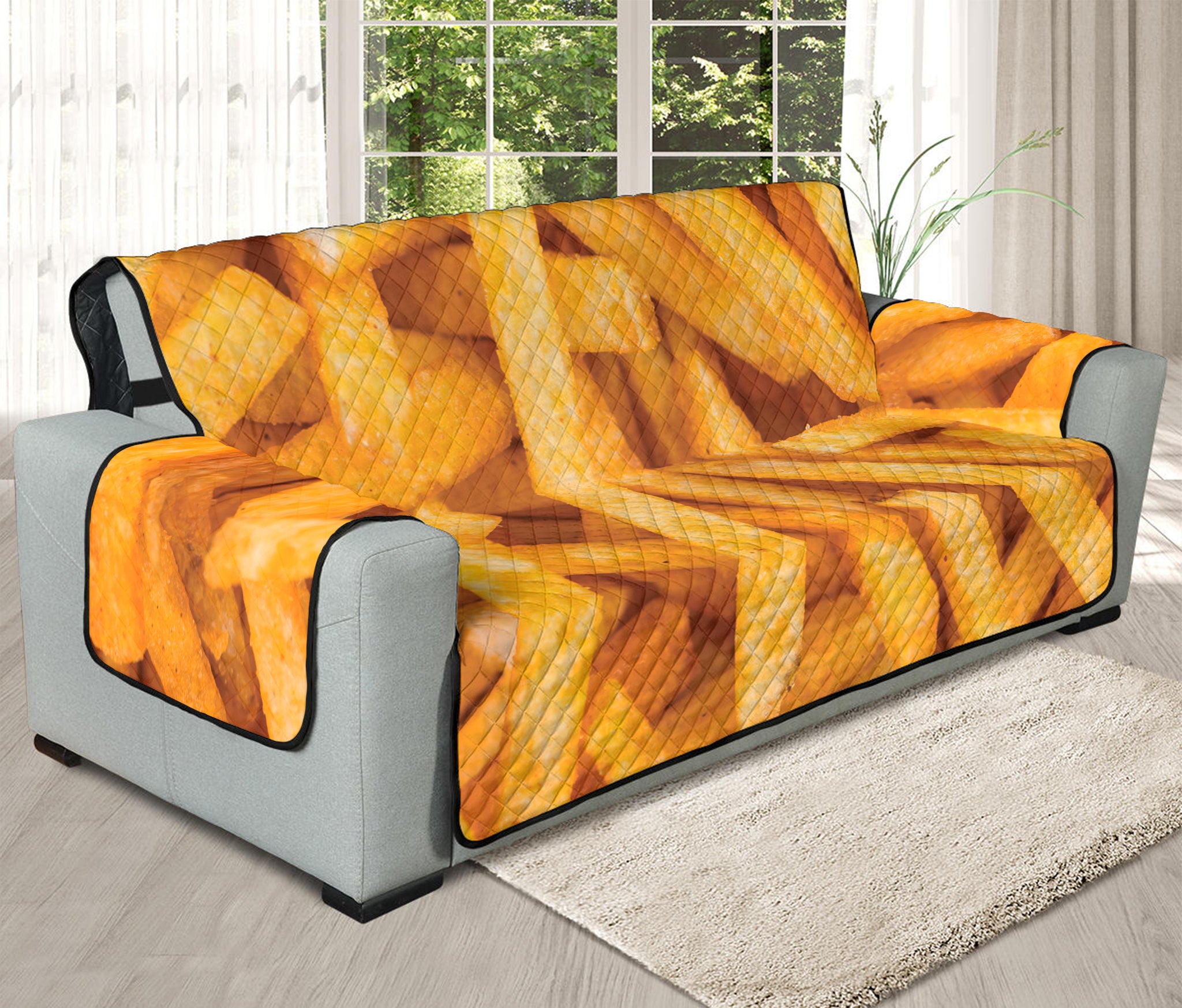 French Fries Print Oversized Sofa Protector