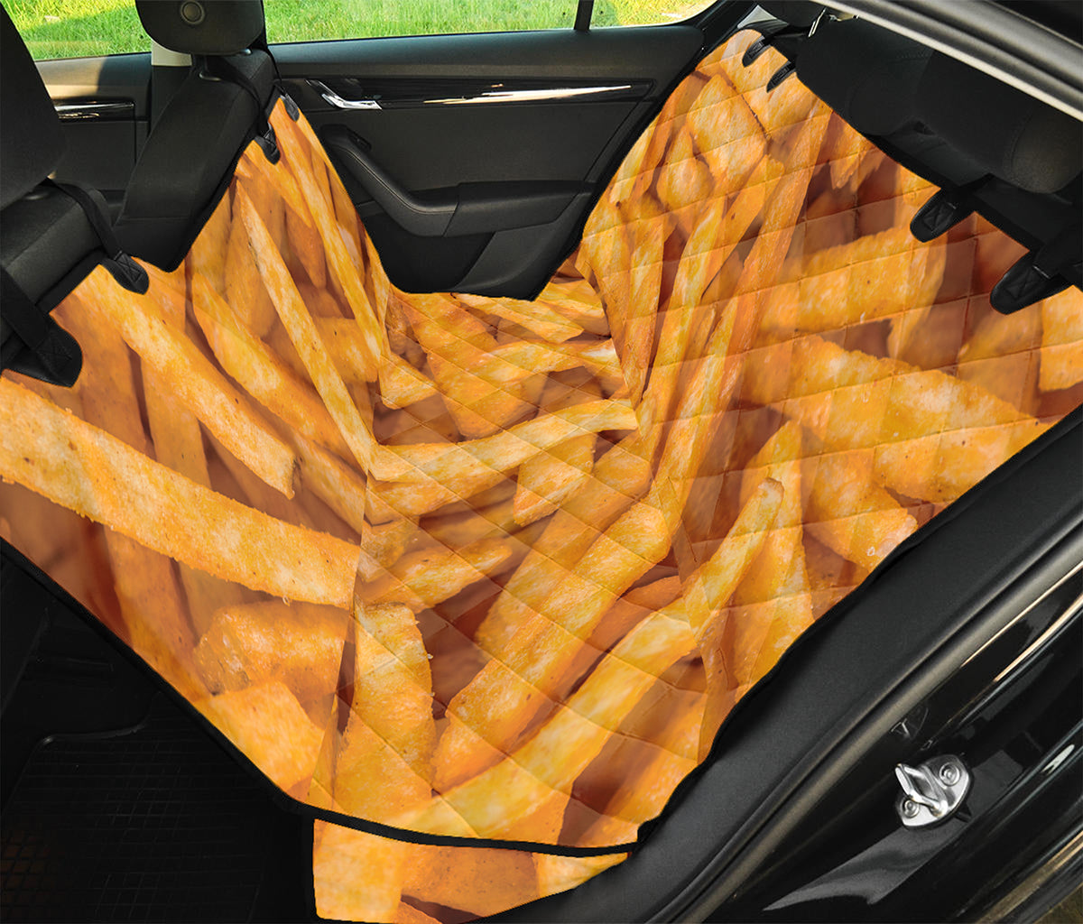 French Fries Print Pet Car Back Seat Cover