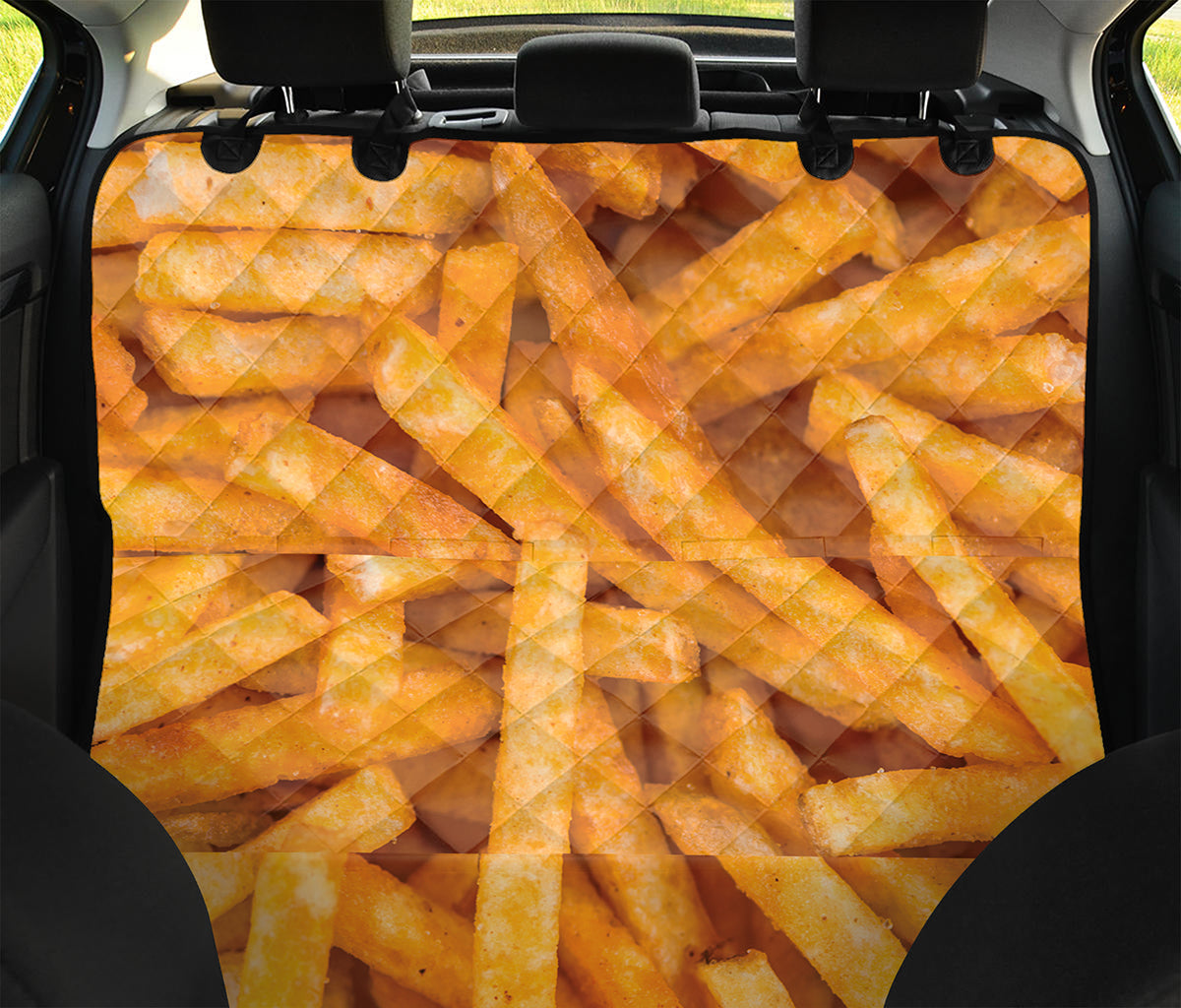 French Fries Print Pet Car Back Seat Cover