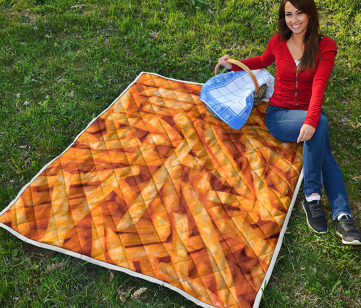 French Fries Print Quilt
