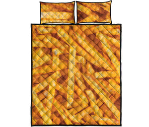 French Fries Print Quilt Bed Set