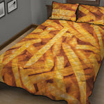 French Fries Print Quilt Bed Set