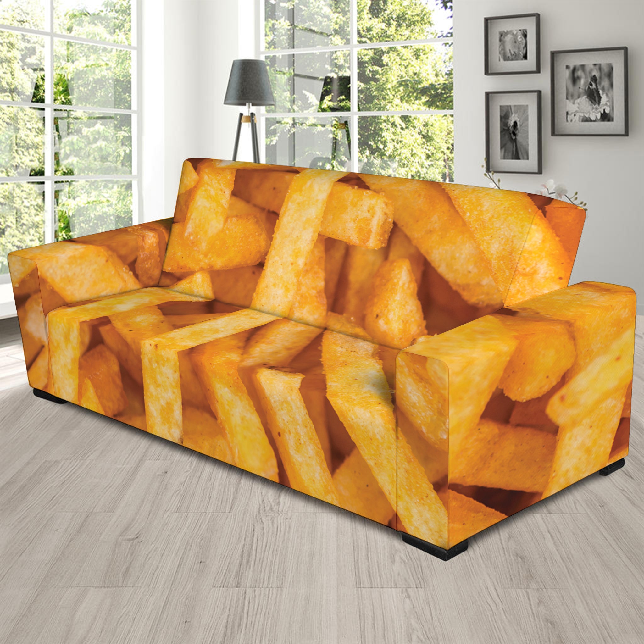 French Fries Print Sofa Slipcover