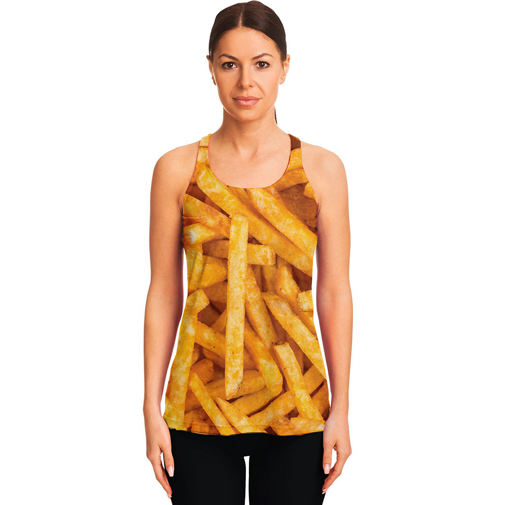 French Fries Print Women's Racerback Tank Top