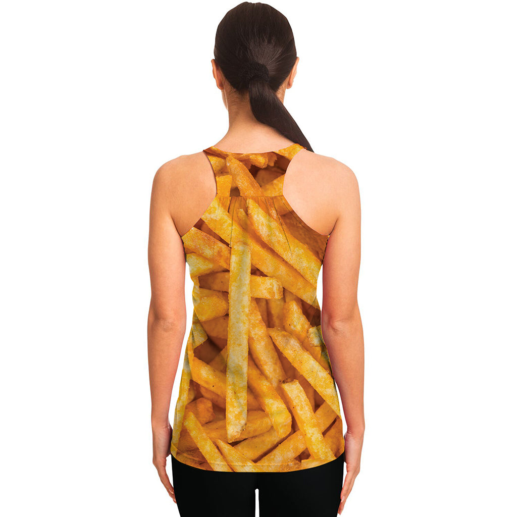 French Fries Print Women's Racerback Tank Top