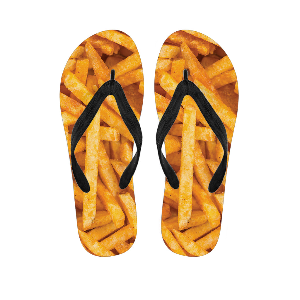 French Fries Texture Print Flip Flops