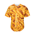 French Fries Print Men's Baseball Jersey