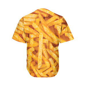 French Fries Texture Print Men's Baseball Jersey