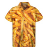 French Fries Texture Print Men's Short Sleeve Shirt