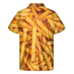 French Fries Texture Print Men's Short Sleeve Shirt