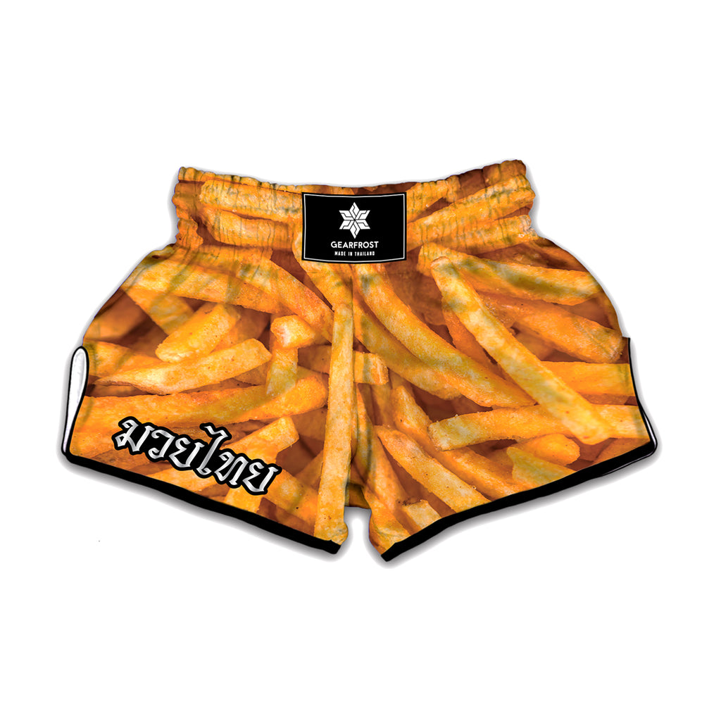 French Fries Texture Print Muay Thai Boxing Shorts