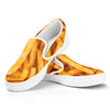 French Fries Texture Print White Slip On Shoes