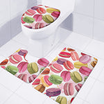 French Macaron Pattern Print 3 Piece Bath Mat Set