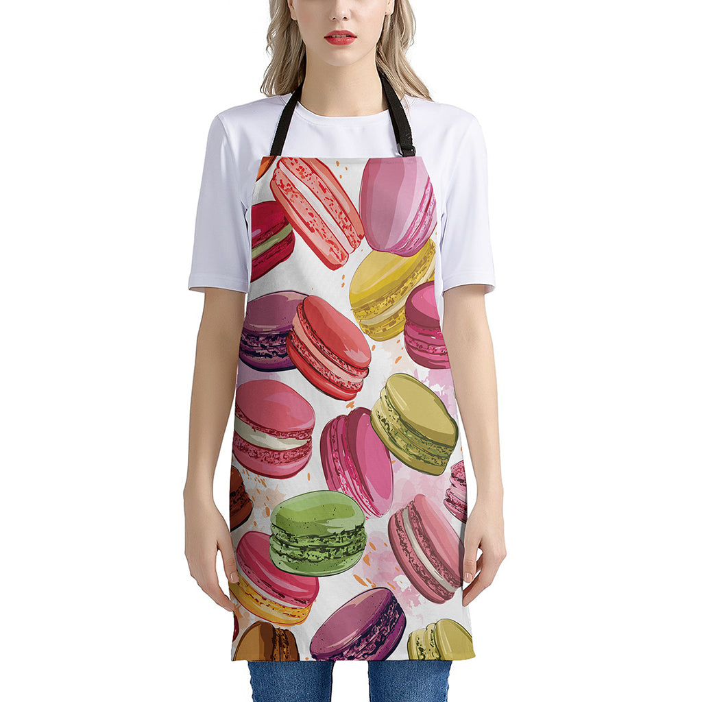 French Macaron Pattern Print Apron