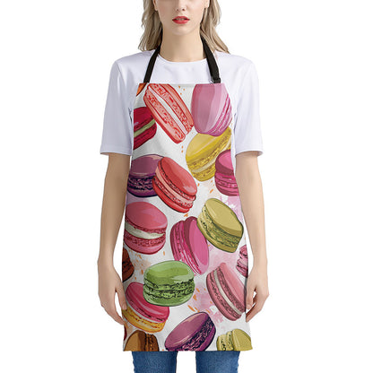 French Macaron Pattern Print Apron