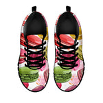 French Macaron Pattern Print Black Sneakers