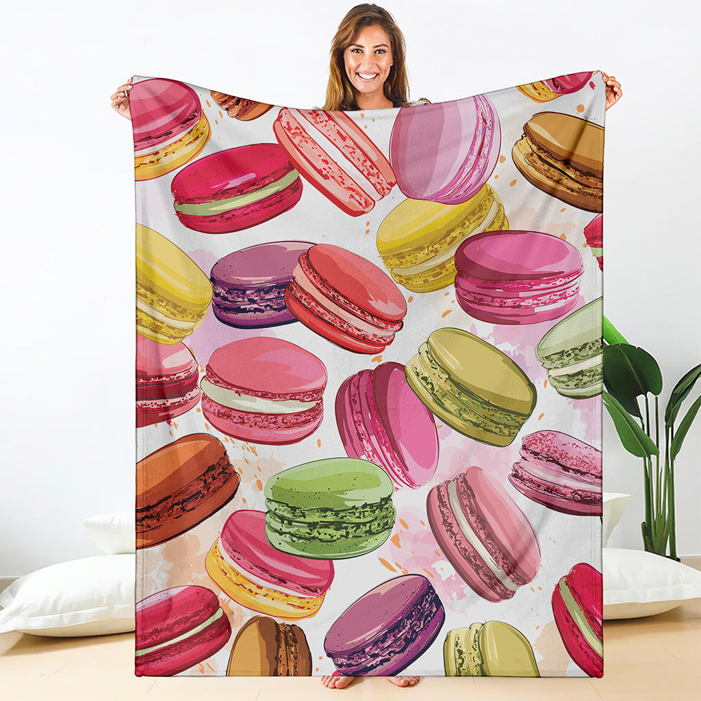 French Macaron Pattern Print Blanket