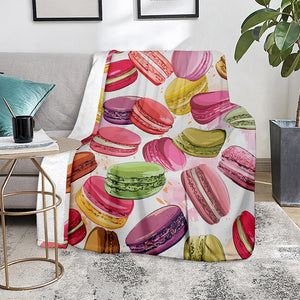 French Macaron Pattern Print Blanket