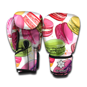 French Macaron Pattern Print Boxing Gloves