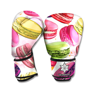 French Macaron Pattern Print Boxing Gloves