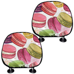 French Macaron Pattern Print Car Headrest Covers