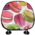 French Macaron Pattern Print Car Headrest Covers