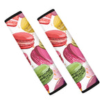 French Macaron Pattern Print Car Seat Belt Covers