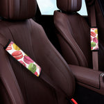 French Macaron Pattern Print Car Seat Belt Covers