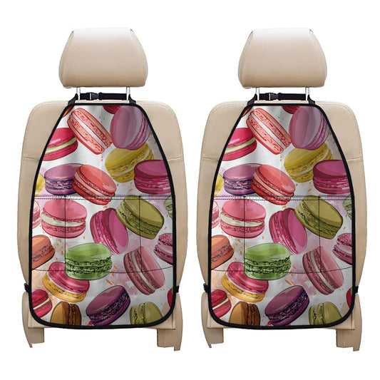 French Macaron Pattern Print Car Seat Organizers