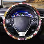 French Macaron Pattern Print Car Steering Wheel Cover
