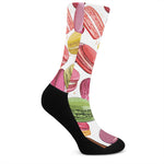 French Macaron Pattern Print Crew Socks