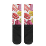 French Macaron Pattern Print Crew Socks