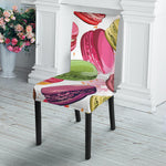 French Macaron Pattern Print Dining Chair Slipcover