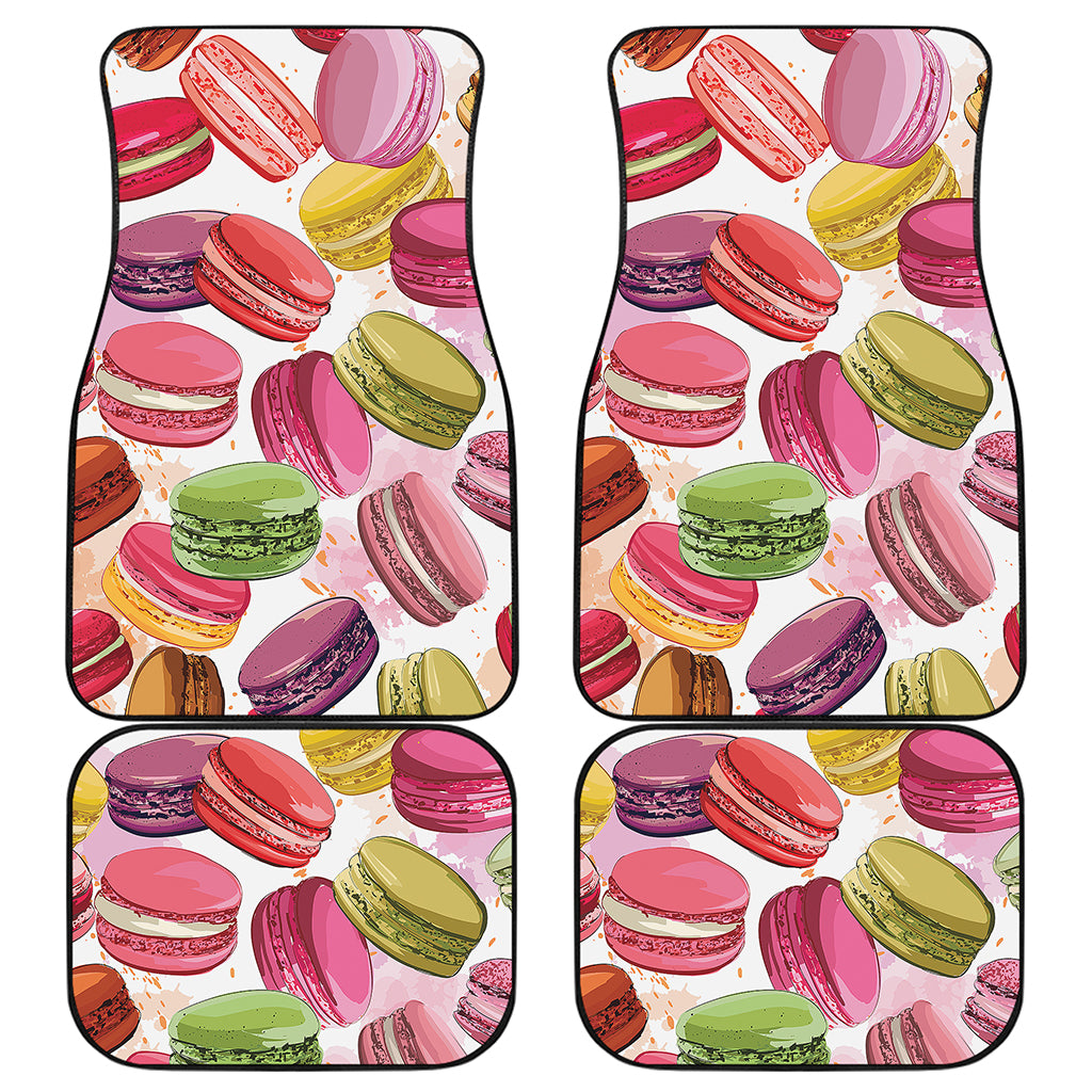 French Macaron Pattern Print Front and Back Car Floor Mats