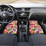 French Macaron Pattern Print Front and Back Car Floor Mats